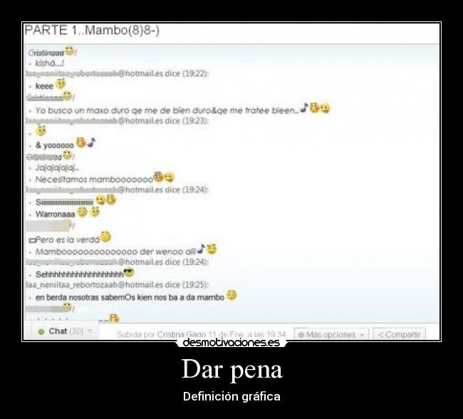 Dar pena - Definición gráfica