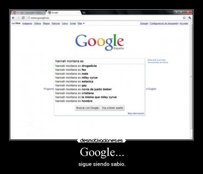 Google... - sigue siendo sabio.