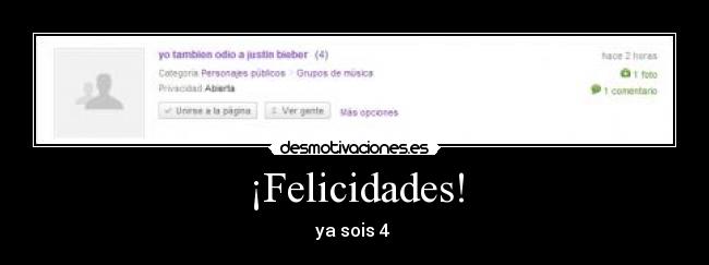 ¡Felicidades! - ya sois 4