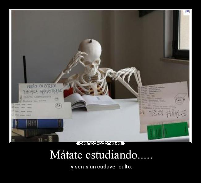 Mátate estudiando..... -