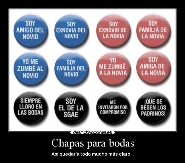 Chapas para bodas - Así quedaría todo mucho más claro...