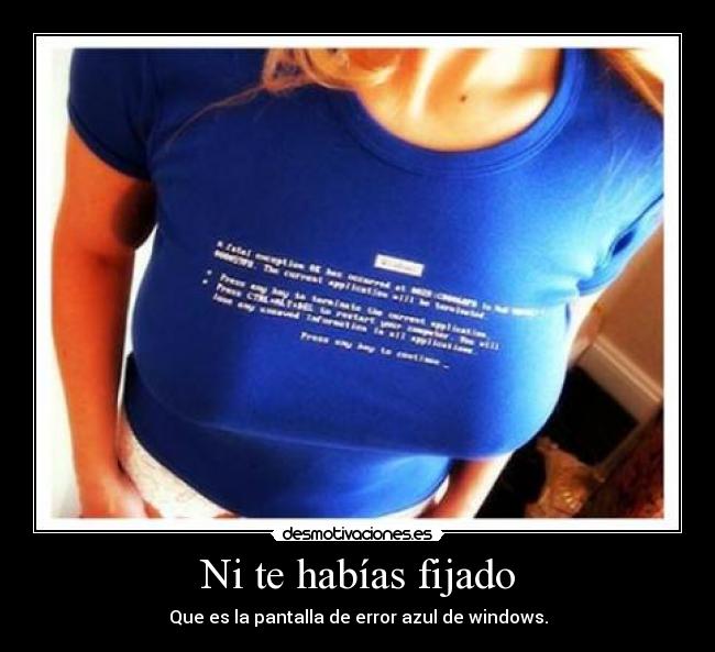 Ni te habías fijado - Que es la pantalla de error azul de windows.
