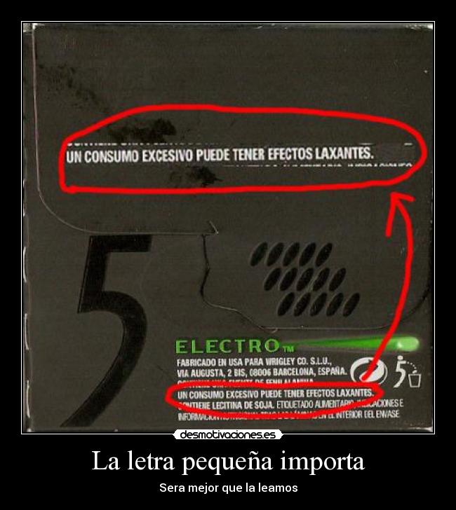 La letra pequeña importa - Sera mejor que la leamos