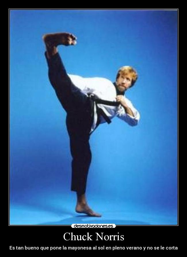 Chuck Norris - Es tan bueno que pone la mayonesa al sol en pleno verano y no se le corta