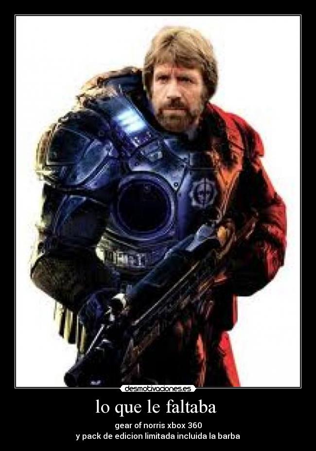 lo que le faltaba - gear of norris xbox 360
y pack de edicion limitada incluida la barba
