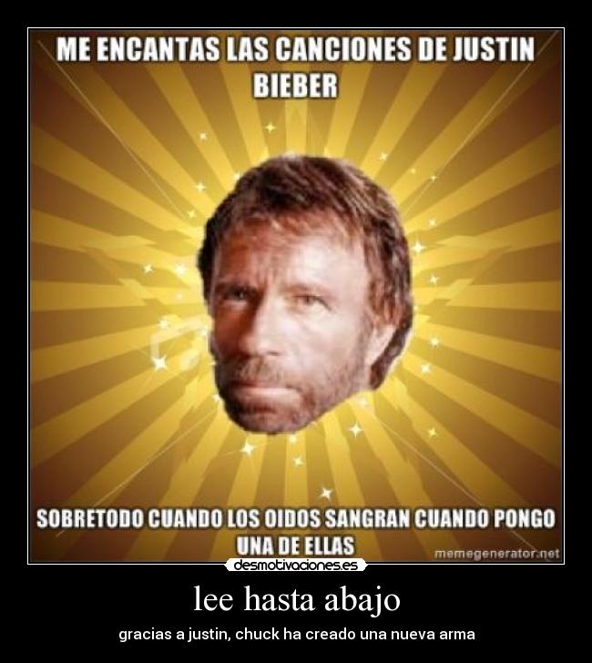 lee hasta abajo - gracias a justin, chuck ha creado una nueva arma