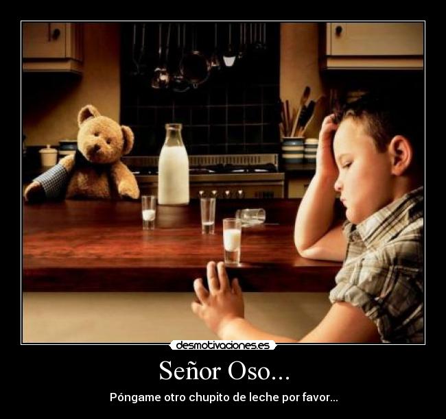 Señor Oso... - Póngame otro chupito de leche por favor...