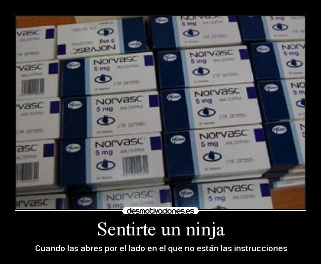 Sentirte un ninja - Cuando las abres por el lado en el que no están las instrucciones