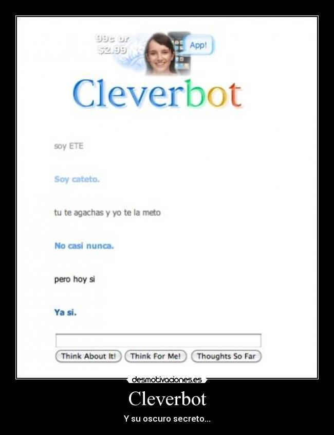 carteles cleverbot oscuro secreto cateto teto desmotivaciones