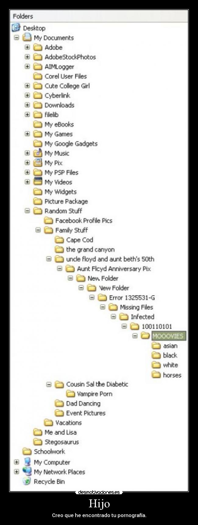 carteles pornografia ocultarcarpetas desmotivaciones