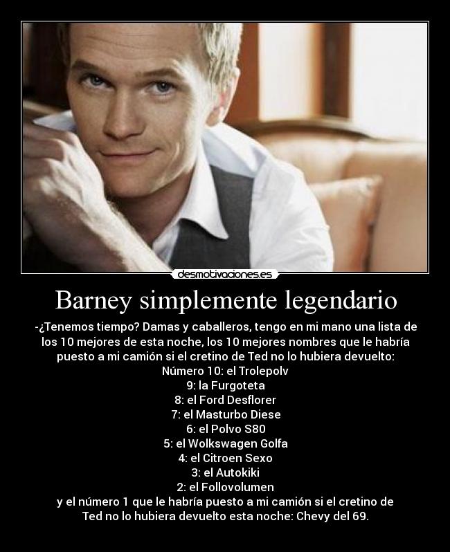 Barney simplemente legendario -