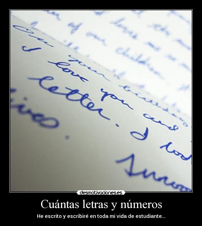 Cuántas letras y números -