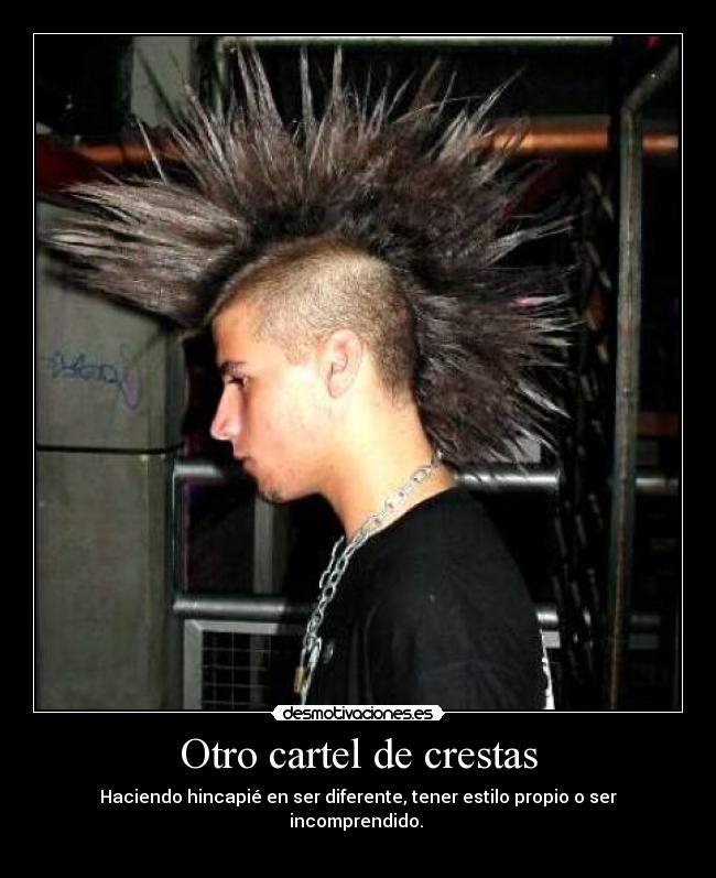 Otro cartel de crestas - Haciendo hincapié en ser diferente, tener estilo propio o ser incomprendido.