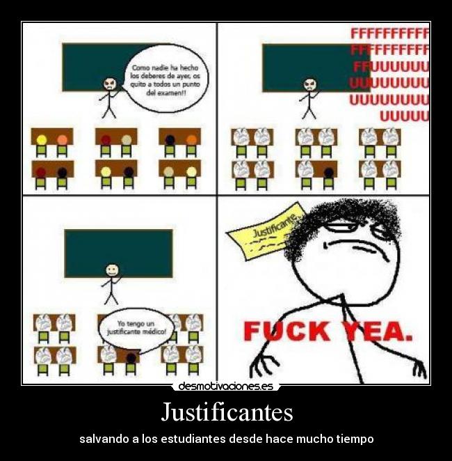 Justificantes - salvando a los estudiantes desde hace mucho tiempo