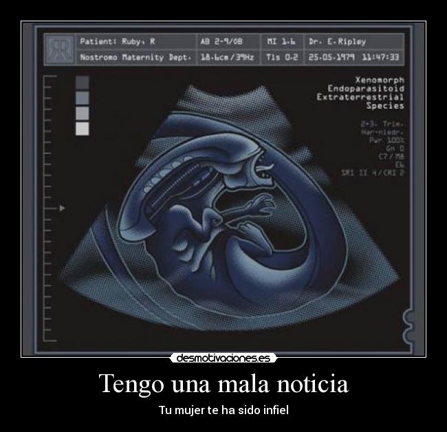 carteles alien mujer infiel rob desmotivaciones