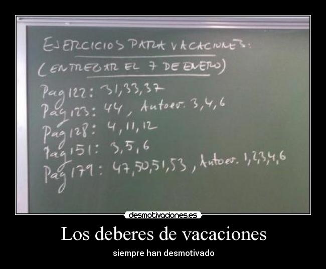 Los deberes de vacaciones -