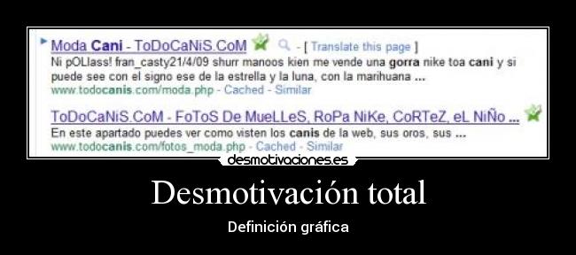 Desmotivación total - Definición gráfica