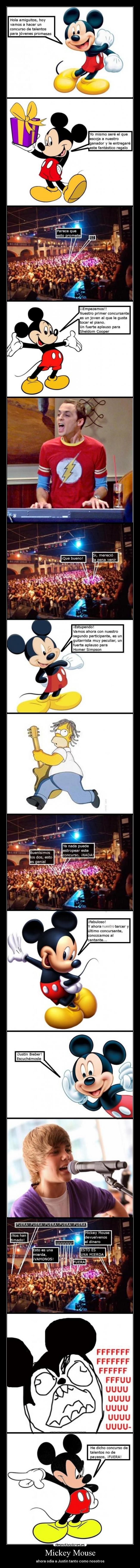 Mickey Mouse - ahora odia a Justin tanto como nosotros