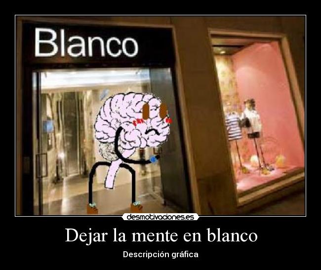 Dejar la mente en blanco - Descripción gráfica