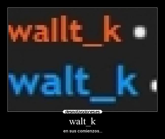 walt_k - en sus comienzos...