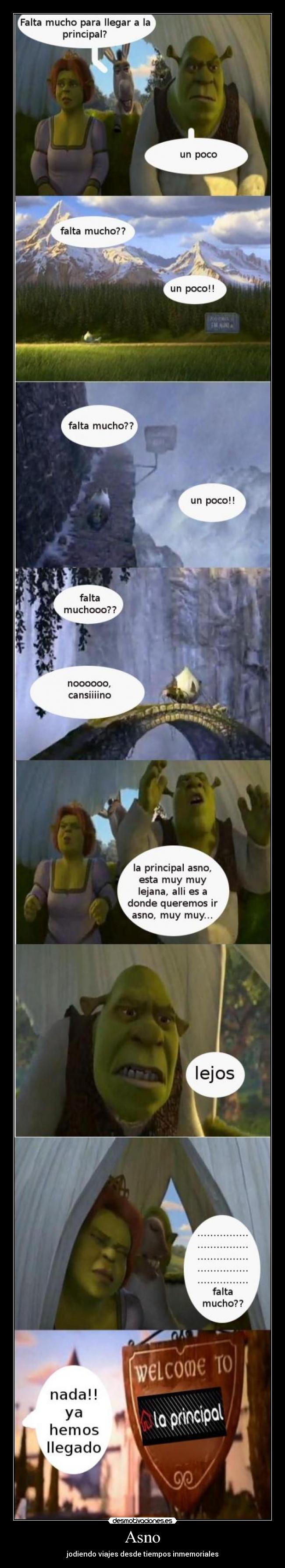 carteles shrek asno desmotivaciones