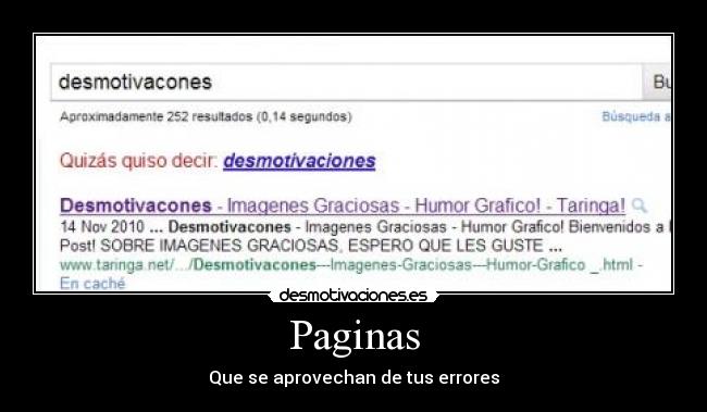 Paginas - Que se aprovechan de tus errores