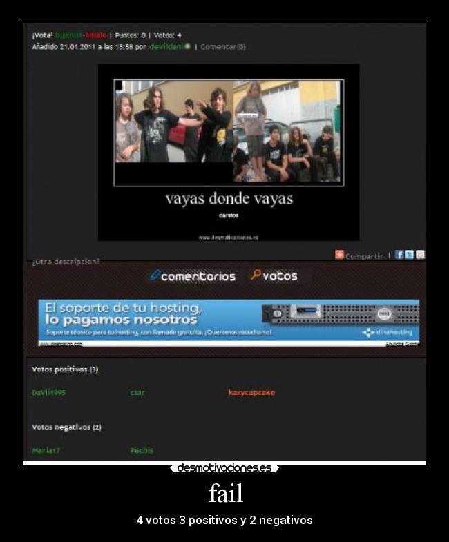 fail - 4 votos 3 positivos y 2 negativos