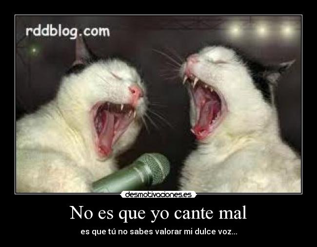 No es que yo cante mal - es que tú no sabes valorar mi dulce voz...