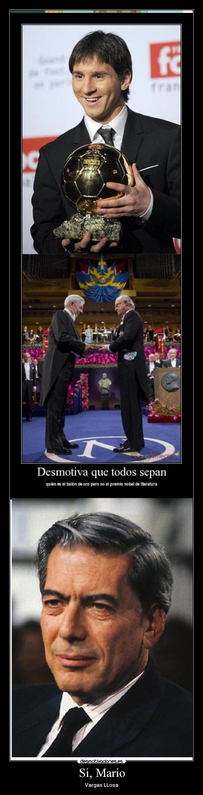 carteles mario vargas llosa nombel messi desmotivaciones