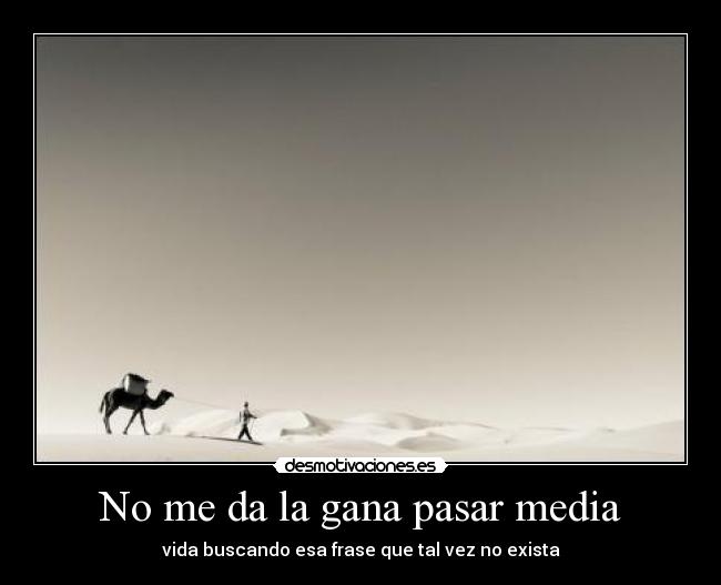 No me da la gana pasar media - vida buscando esa frase que tal vez no exista