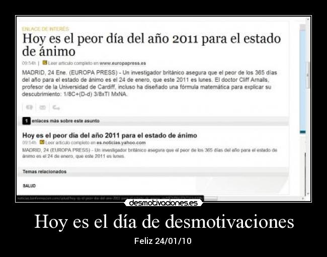 Hoy es el día de desmotivaciones -