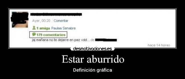 Estar aburrido - Definición gráfica