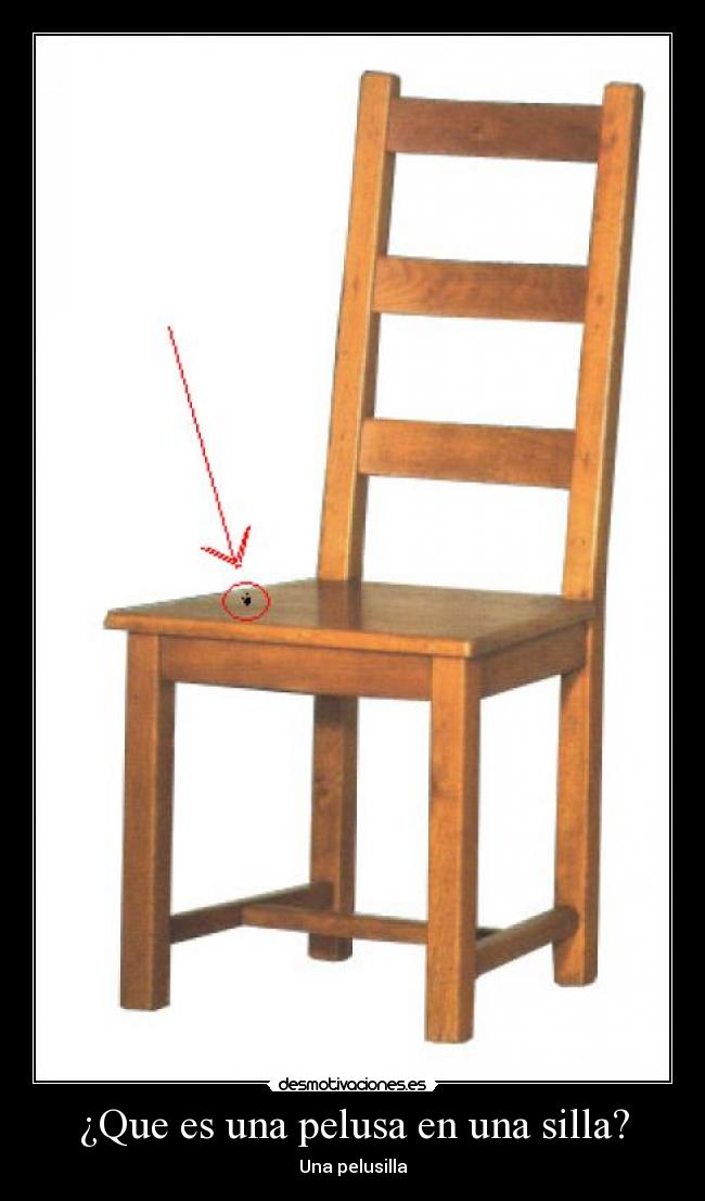¿Que es una pelusa en una silla? - 