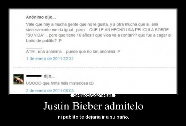 Justin Bieber admitelo -