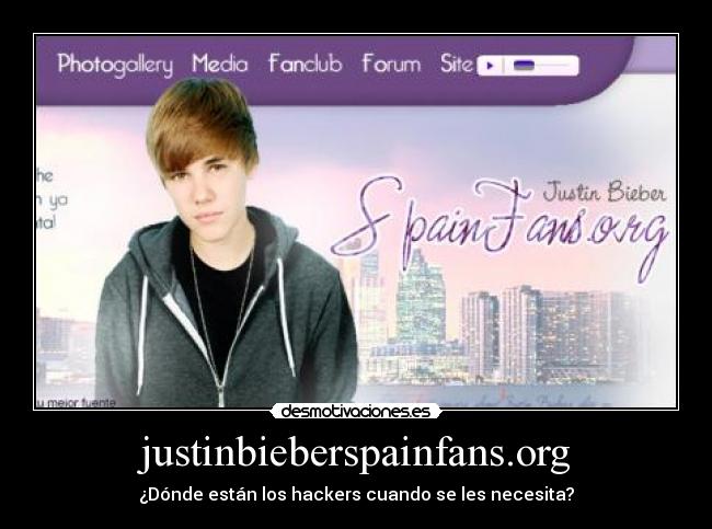 justinbieberspainfans.org - ¿Dónde están los hackers cuando se les necesita?