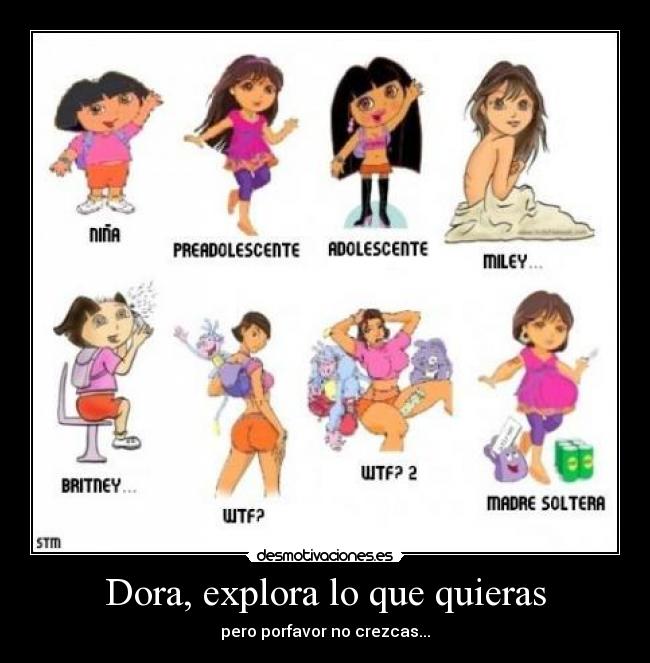 Dora, explora lo que quieras - pero porfavor no crezcas...