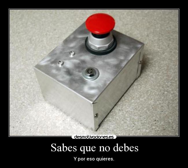Sabes que no debes - Y por eso quieres.