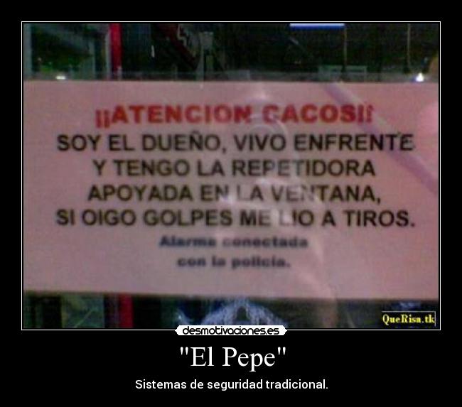 El Pepe - Sistemas de seguridad tradicional.