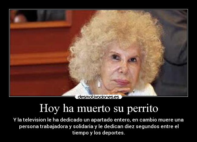 Hoy ha muerto su perrito -
