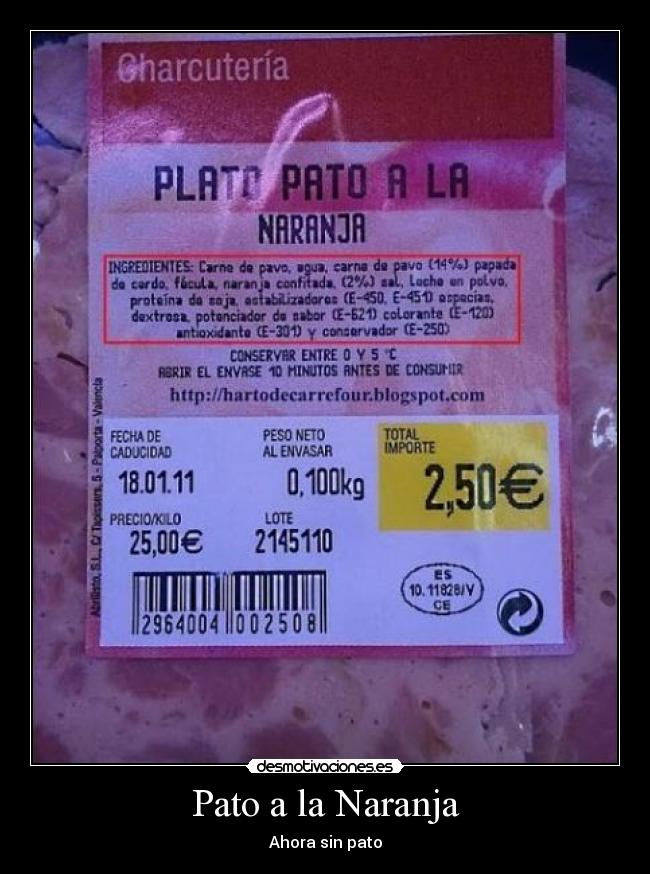 Pato a la Naranja - Ahora sin pato