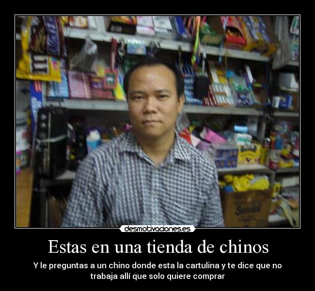 Estas en una tienda de chinos Desmotivaciones Estas en una tienda de chinos Desmotivaciones