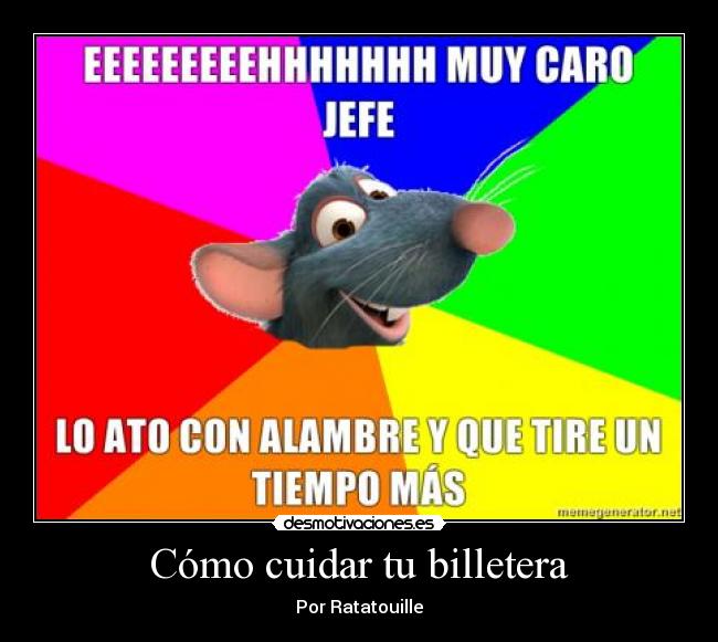 Cómo cuidar tu billetera - Por Ratatouille