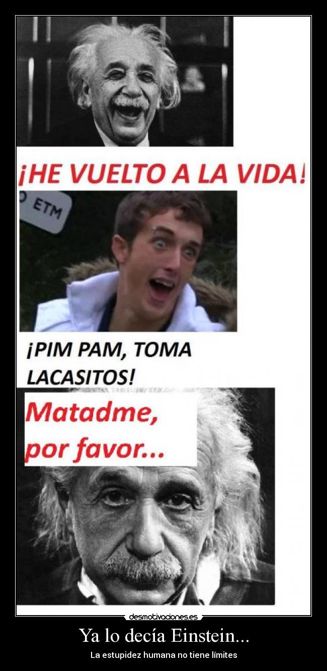 carteles einstein inteligencia canis subnormal principal relatividad filosofo drogas pim pam toma lacasitos desmotivaciones