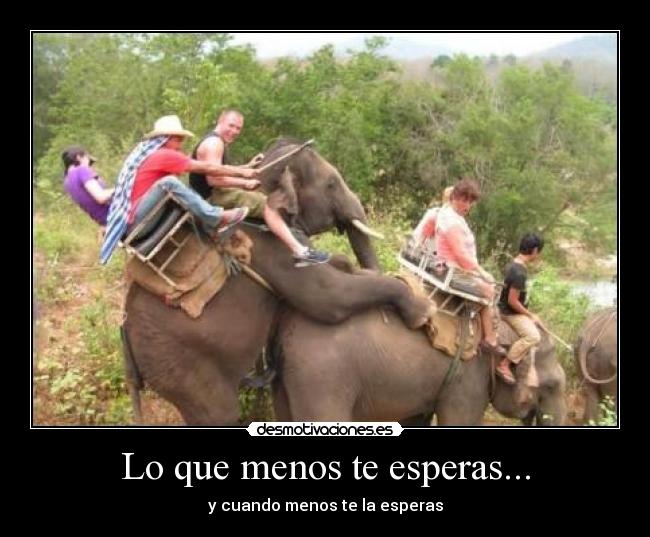 Lo que menos te esperas... - y cuando menos te la esperas