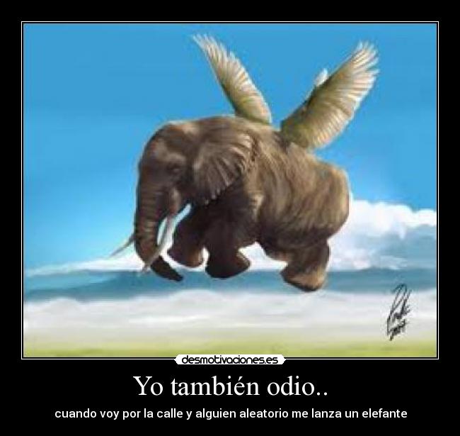 Yo también odio.. - cuando voy por la calle y alguien aleatorio me lanza un elefante