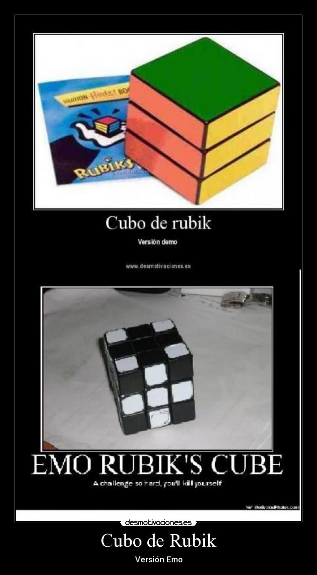 carteles cubo rubik desmotivaciones