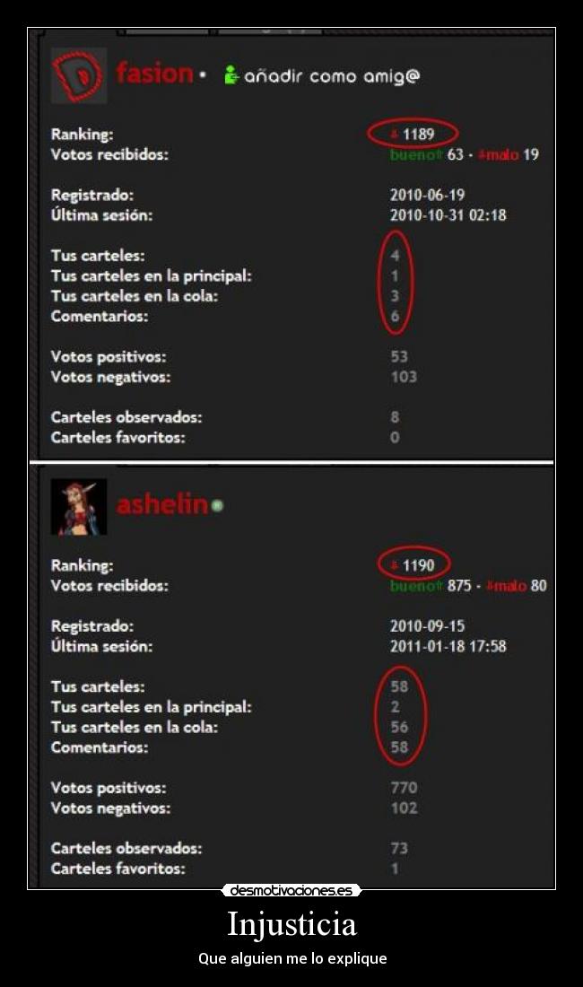 Injusticia - Que alguien me lo explique