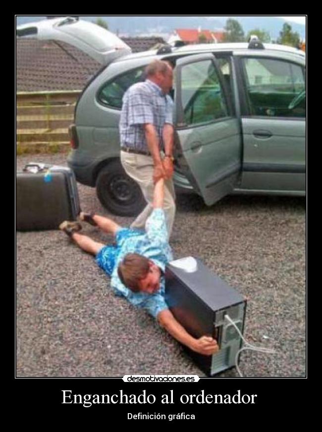carteles enganchado ordenador desmotivaciones
