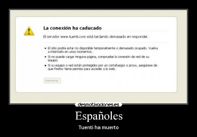 Españoles - Tuenti ha muerto