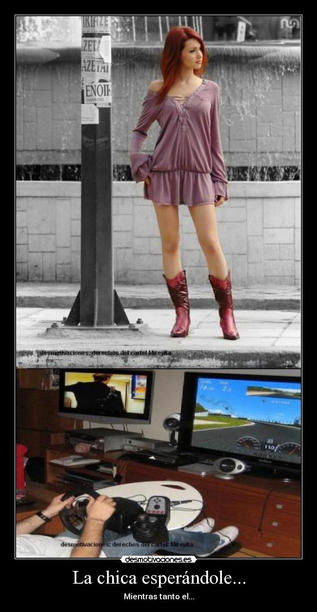 La chica esperándole... -